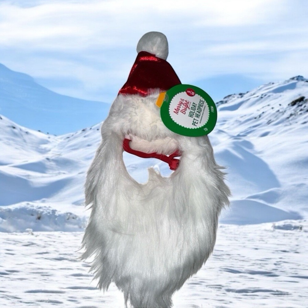 Merry & Bright‎ Brand Holiday S Pet Headpiece Hat Christmas Tree Small Dog SANTA